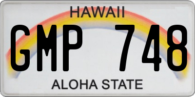 HI license plate GMP748