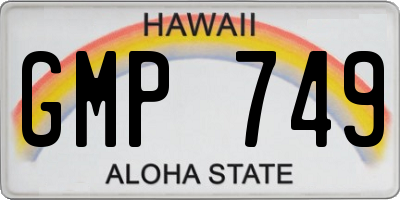 HI license plate GMP749