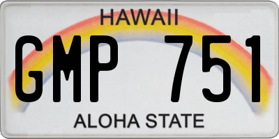 HI license plate GMP751