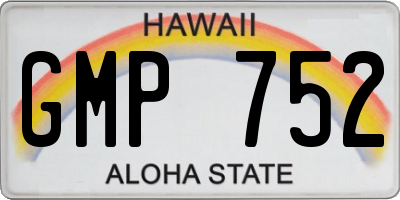 HI license plate GMP752