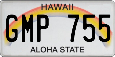 HI license plate GMP755
