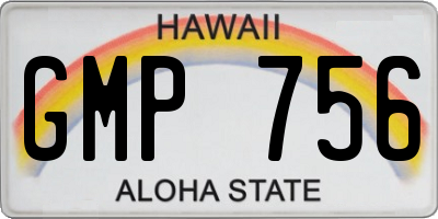 HI license plate GMP756
