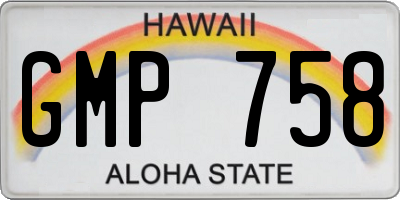 HI license plate GMP758