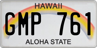 HI license plate GMP761