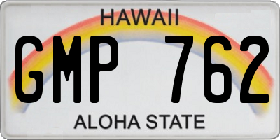HI license plate GMP762