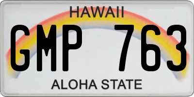 HI license plate GMP763