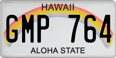 HI license plate GMP764