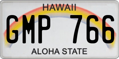 HI license plate GMP766