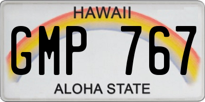 HI license plate GMP767
