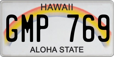 HI license plate GMP769