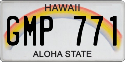 HI license plate GMP771