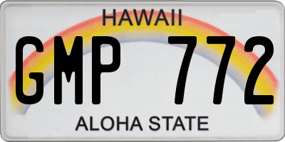 HI license plate GMP772