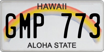 HI license plate GMP773