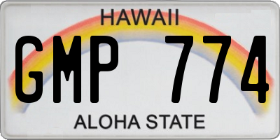HI license plate GMP774