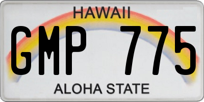 HI license plate GMP775