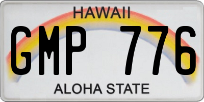 HI license plate GMP776