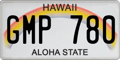 HI license plate GMP780