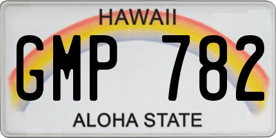 HI license plate GMP782