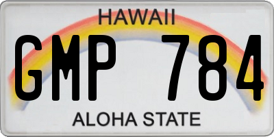 HI license plate GMP784