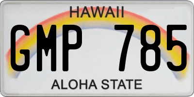HI license plate GMP785