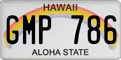 HI license plate GMP786