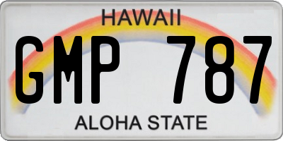 HI license plate GMP787