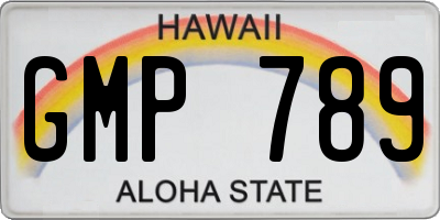 HI license plate GMP789