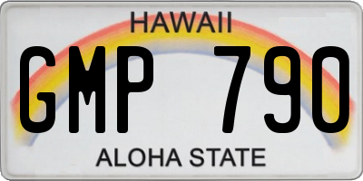 HI license plate GMP790