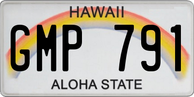 HI license plate GMP791