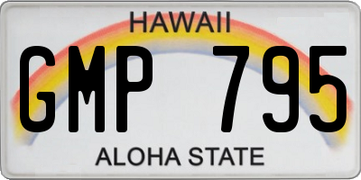 HI license plate GMP795
