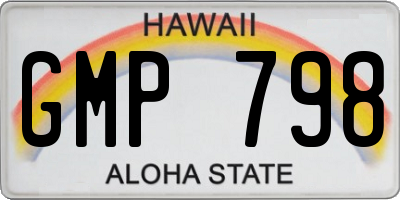 HI license plate GMP798