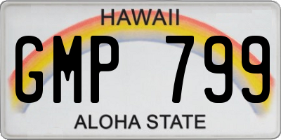 HI license plate GMP799