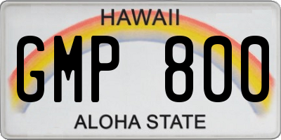 HI license plate GMP800