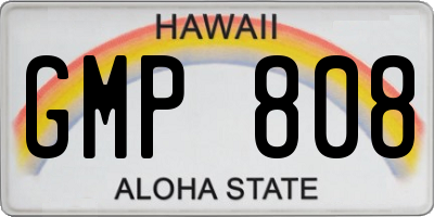 HI license plate GMP808