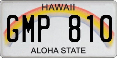 HI license plate GMP810