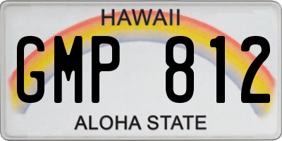 HI license plate GMP812