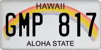 HI license plate GMP817