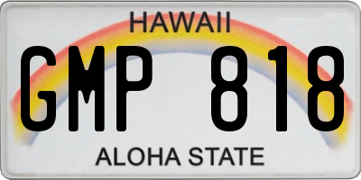 HI license plate GMP818