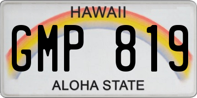 HI license plate GMP819