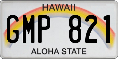 HI license plate GMP821