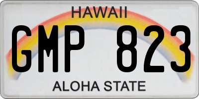 HI license plate GMP823