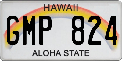 HI license plate GMP824