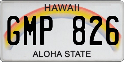 HI license plate GMP826