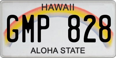 HI license plate GMP828
