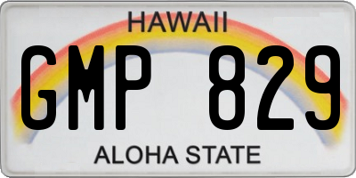 HI license plate GMP829