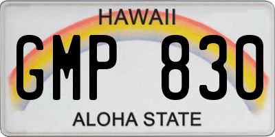 HI license plate GMP830