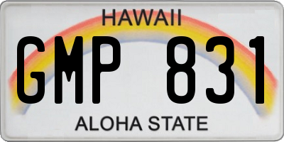 HI license plate GMP831
