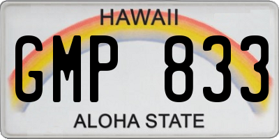 HI license plate GMP833