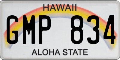 HI license plate GMP834