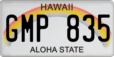 HI license plate GMP835
